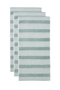 Beddinghouse Sheer Stripe set van 3 Handdoeken - Groen 50 x 100 cm set van 3