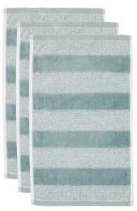 Beddinghouse Sheer Stripe set van 3 Gastendoekjes - Groen 30 x 50 cm set van 3