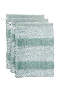 Beddinghouse Sheer Stripe set van 3 Washandjes - Groen 16 x 22 cm set van 3