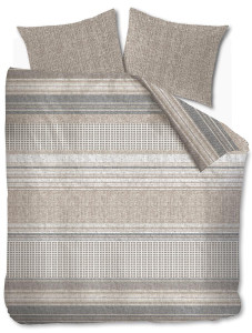 Riviera Maison Twill Weave Dekbedovertrek - Bruin 260 x 200/220 cm + 2x 60 x 70 cm