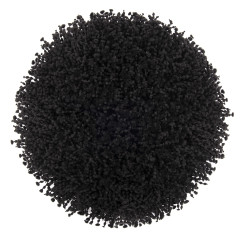 Heckettlane Night-Black Badmat Onda rond 60 cm, gemaakt van 60% Katoen 40% Polyester